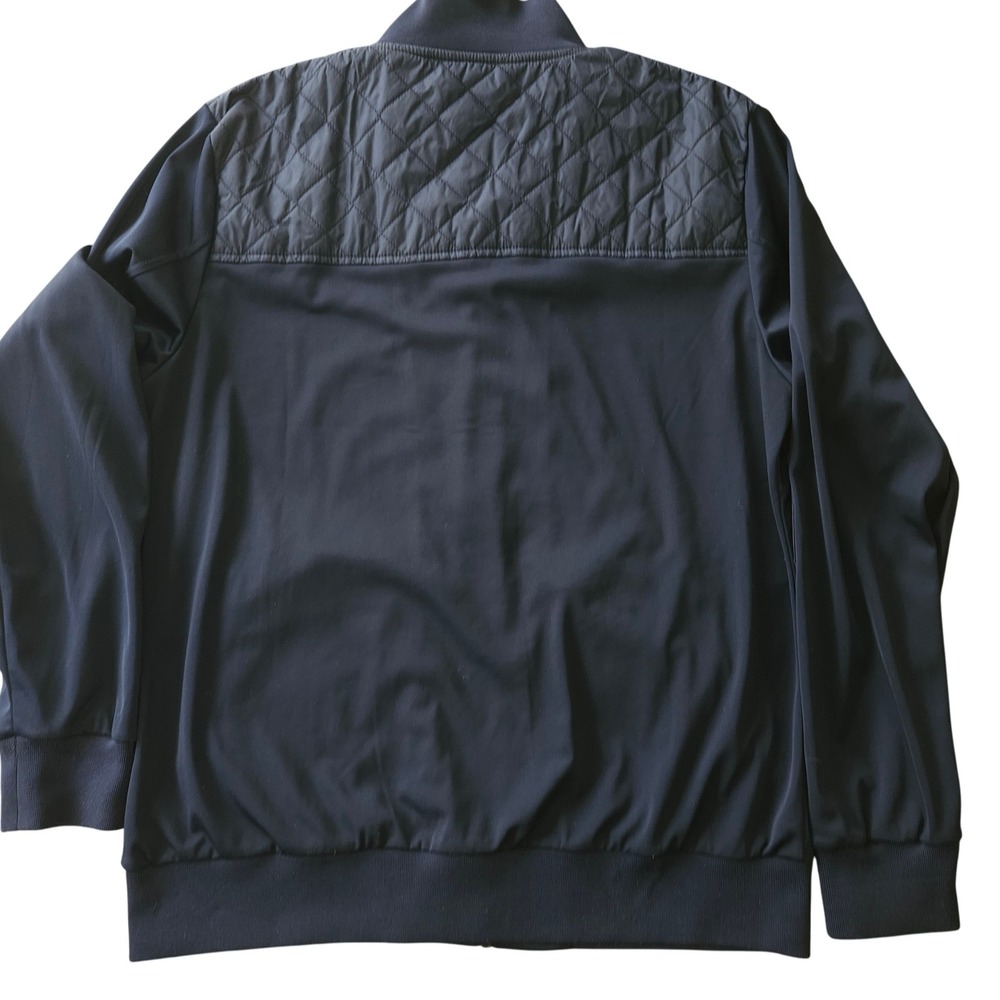 Ben Sherman Quilted Panel Track Jacket Navy Full Zip Bomber XL Elbow Patches - Picture 2 of 6